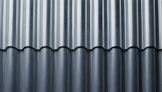 corrugated metal surface with matte finish muted sheen industrial strength modern texture repeating ridges subtle reflection durable panel design versatile material for construction and architecture