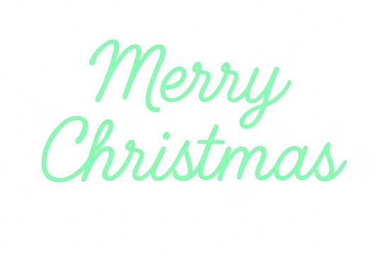 Elegant light green merry christmas lettering on transparent background