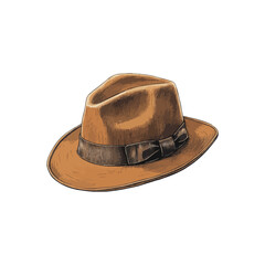 fedora hand drawn illustration