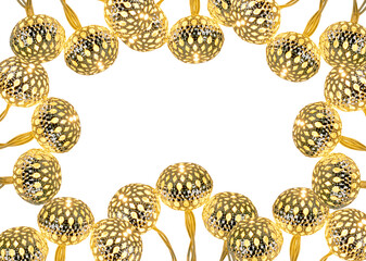 Electrical wire String of wires with twinkling yellow lights cut out isolated transparent background