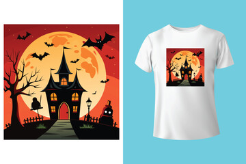 Happy Halloween - Halloween T-Shirt design template. Happy Halloween t-shirt design template easy to print all-purpose for men, women, and children