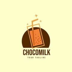 creative simple choco milk logo design for your business