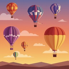 Obraz premium Colorful Hot Air Balloons in the Sky