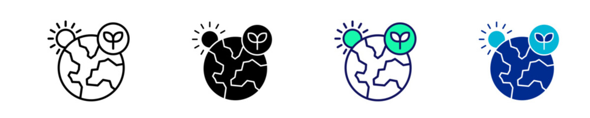 Sustainable World  Icon Set Multiple Style Collection