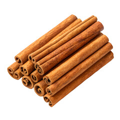 Pile of Cinnamon Sticks Spice Isolated on Black Background bark aromatic