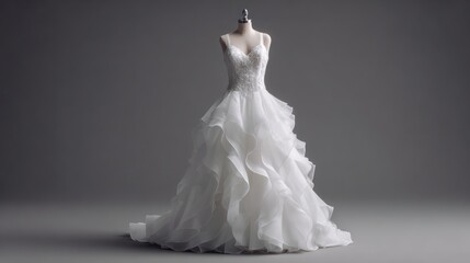 Naklejka premium Elegant wedding dress showcase