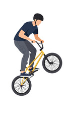 Fototapeta premium Young Man Performing a BMX Bike Trick in the Air.