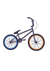 Fototapeta premium Stylized BMX Bike with Blue and Orange Accents Black Frame.
