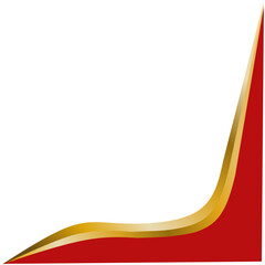 Elegant Red and Gold Corner Design Element