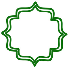 Elegant Green Double Border Frame, Decorative Design Element