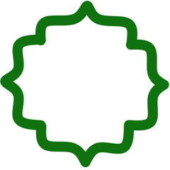 Decorative Green Frame, Ornate Border,  Floral Design Element