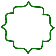 Green Decorative Frame, Ornate Border, Blank Template