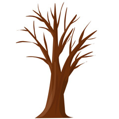 Bare Brown Tree Illustration - Winter, Nature, Botany