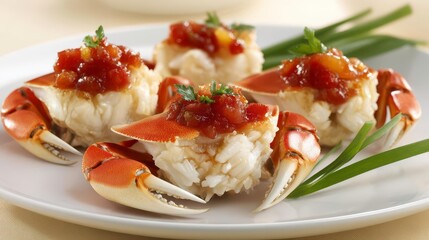 Stuffed Crab Appetizer: Seafood Dish, Gourmet Cuisine
