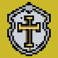 Pixel art medieval vector: knights, castles, dragons, perfect for games, apps, and retro designs.