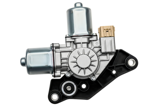 New automotive windshield wiper motor car replacement part isolated on a transparent background