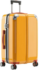Modern Yellow Hardshell Suitcase with Metallic Accents