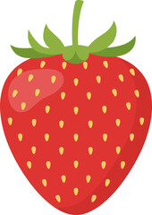 Obraz premium Simple Flat Style Ripe Strawberry Fruit Food Icon Illustration