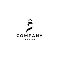 abstract lighthouse logo with flat vector design style