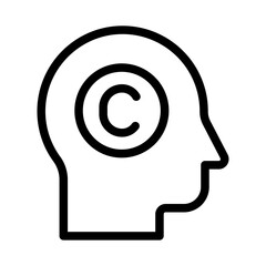 Copyrighted Idea Line Icon of Copyright Icon Set
