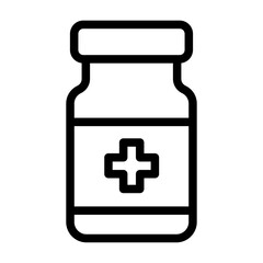 Vaccine Bottle Line Icon of Vaccinations Icon Set