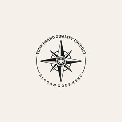 Compass logo vector vintage template design