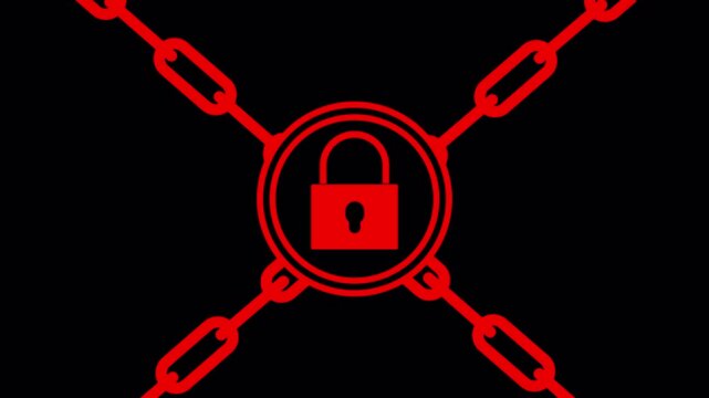 Ransomware Lock Screen &mdash; Glitch Effect, Seamless Loop, Alpha Channel &mdash; For Cybersecurity News & Awareness