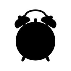 Vintage alarm clock in silhouette with traditional design and ringing bells