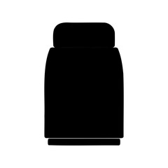 Silhouette of a single car seat isolated on a white background image