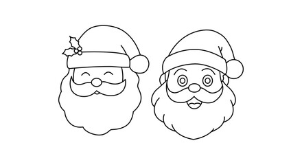 editable stroke of santa claus cartoon