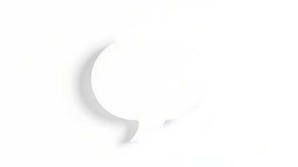 Abstract communication concept featuring an empty speech bubble on a white background.