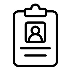 Profile on Clipboard Line Icon of Resume and CV Icon Set