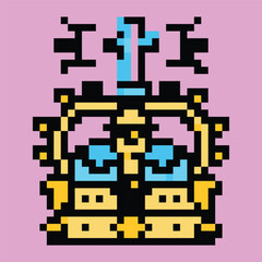 Obraz premium Pixel art medieval vector: knights, castles, dragons, perfect for games, apps, and retro designs. 