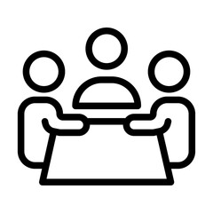 Team Meeting Line Icon of Pitch Deck Icon Set