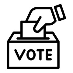 Ballot Box Submission Line Icon of Voting and Elections Icon Set
