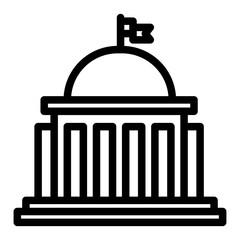 National Assembly Hall Line Icon of Government Buildings Icon Set
