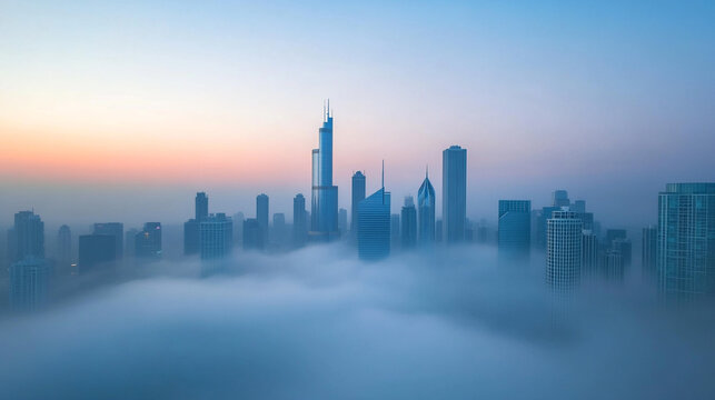 Skyscrapers Above the Clouds