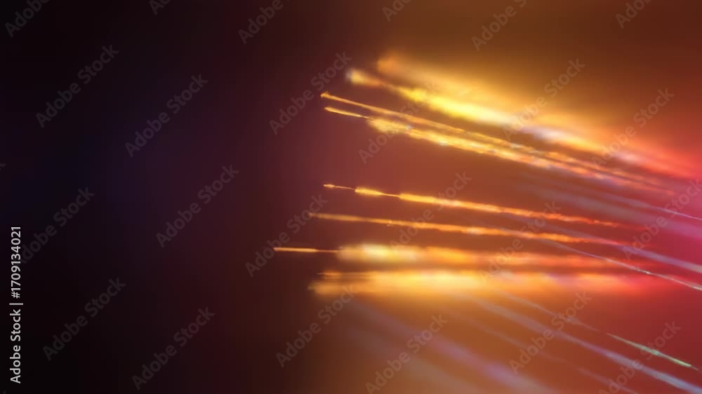 Wall mural abstract prismatic light beams split and recombine into warm hues in a seamlessly looping ethereal b