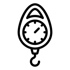 market weight checking outline icon using hanging scale © andinur