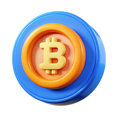 Obraz premium Stylized bitcoin coin symbol cryptocurrency isolated on a transparent background digital finance