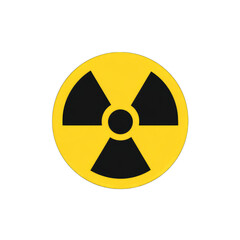 Nuclear radiation symbol icon, flat style, yellow and black contrast, on white background