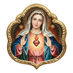 Immaculate Heart of Mary in Ornate Golden Frame