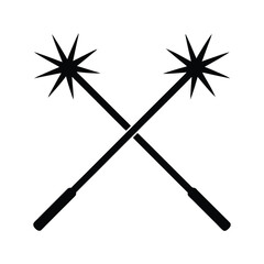 Two crossed sparklers silhouette symbolizing celebration and festive fun for holidays and events