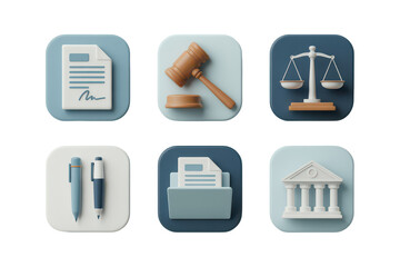 Minimalist 3D App Icons in Soft Pastel Colors