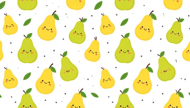 Cute pear pattern on white