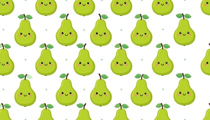 Cute pear pattern on white