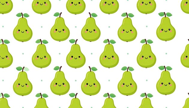 Cute pear pattern on white
