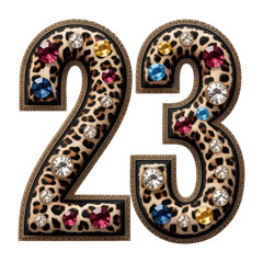 Luxurious Leopard Print Number 23 with Gemstones