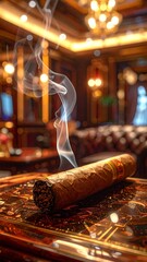 Cigar smoke in luxury room