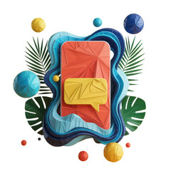 Vibrant Mobile App Interface Design with Abstract Elements